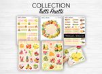 Planches de Stickers "Tutti Frutti" - Autocollants sur le thème de l'été et des fruits - Couleurs vitaminées - Bullet Journal Planner