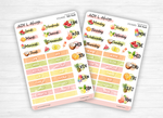Sticker sheets - "Tutti Frutti" - Watercolor illustrations : summer, fruits - Colorful stickers - Bullet Journal / Planner sticker sheet