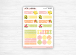 Planches de Stickers "Tutti Frutti" - Autocollants sur le thème de l'été et des fruits - Couleurs vitaminées - Bullet Journal Planner