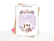 Planches de Stickers "Spa & Lavande" - Autocollants sur le thème du bien-être, soins beauté, cocooning, détente - Page de couverture mensuelle - Bullet Journal Planner