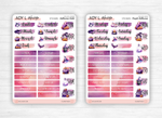 Sticker sheets - "Purple Halloween" - Watercolor illustrations : magic, witchcraft, Halloween - Bullet Journal / Planner sticker sheet