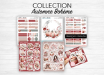 Sticker collection - "Boho Fall" - Watercolor illustrations : fall, leaves, pumkins, cozy and cocooning - Bullet Journal / Planner sticker sheet