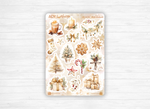 Sticker sheets - "Enchanted Winter" - Watercolor illustrations: Christmas, winter, ornaments, decoration - Days of the week - Bullet Journal / Planner stickers