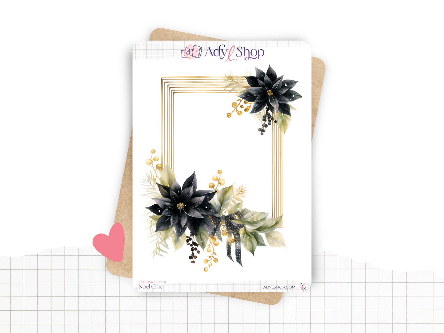 Sticker pack - "Chic Christmas" - 11 die-cut stickers - Watercolor illustrations: Christmas, winter, ornaments, decoration - Bullet Journal / Planner stickers