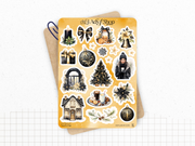 Sticker pack - "Chic Christmas" - 11 die-cut stickers - Watercolor illustrations: Christmas, winter, ornaments, decoration - Bullet Journal / Planner stickers