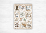 Sticker sheets - "Cocooning Winter" - Watercolor illustrations : winter, cold, cozy, frozen - Bullet Journal / Planner sticker sheet