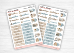 Sticker sheets - "Cocooning Winter" - Watercolor illustrations : winter, cold, cozy, frozen - Headers - Bullet Journal / Planner sticker sheet