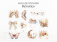 Sticker pack - "Rêveries" - 10 die-cut stickers - Watercolor illustrations: boho vibe, butterflies, moon, soft colors - Bullet Journal / Planner stickers