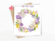 Planche sticker unique. Une couronne de fleurs colorée pour le printemps. Autocollant pour décorer les pages d'un bullet journal, agenda, ou pour des projets de scrapbooking.