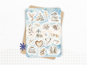 Sticker sheet collection - "Ocean Breeze" - Watercolor illustrations: summer, beach - Bullet Journal / Planner stickers