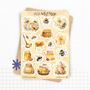 Sticker sheets - "Honey & Bees" - Watercolor illustrations: honey, bees, hive - Bullet Journal / Planner stickers