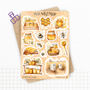 Sticker sheets - "Honey & Bees" - Watercolor illustrations: honey, bees, hive - Bullet Journal / Planner stickers