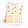 Sticker sheets - "Honey & Bees" - Watercolor illustrations: honey, bees, hive - Headers - Bullet Journal / Planner stickers