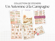 Planches de stickers "Un Automne à la Campagne" - Autocollants sur le thème de l'automne - Bullet Journal