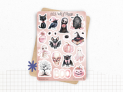 Sticker sheets - "Abracada-boo!" - Watercolor illustrations - Halloween - Cover page - Bullet Journal / Planner stickers
