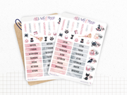 Sticker sheets - "Abracada-boo!" - Watercolor illustrations - Halloween - Cover page - Bullet Journal / Planner stickers