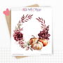 Planches de stickers "Automne Bordeaux" - Autocollants sur le thème de l'automne : feuilles, citrouilles, couleurs automnales - Page de couverture mensuelle - Bullet Journal