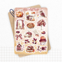 Sticker sheets - "Burgundy Fall" - Watercolor illustrations - Bullet Journal / Planner stickers