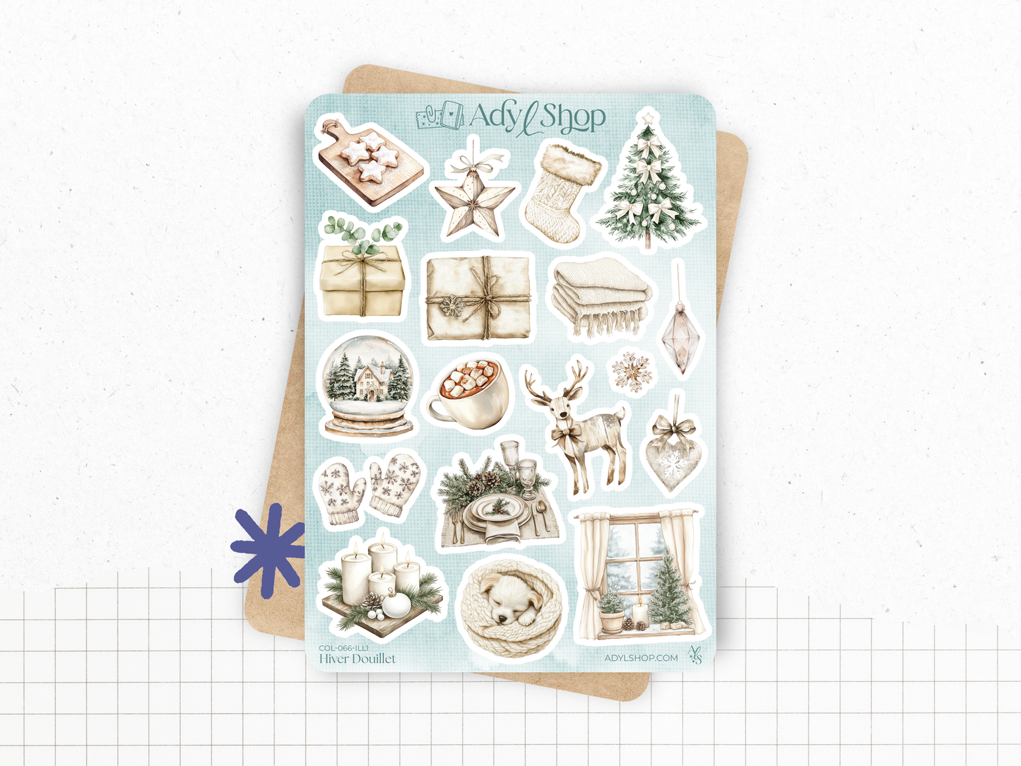 Pack de stickers "Hiver Douillet" - Autocollants sur le thème de l'hiver : un hiver au chaud, cozy - Bullet Journal