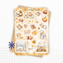 Planches de stickers "Amour Caramel" - Autocollants sur le thème de la gourmandise et de l'amour : bonbon, Saint-Valentin - Bullet Journal & Planner