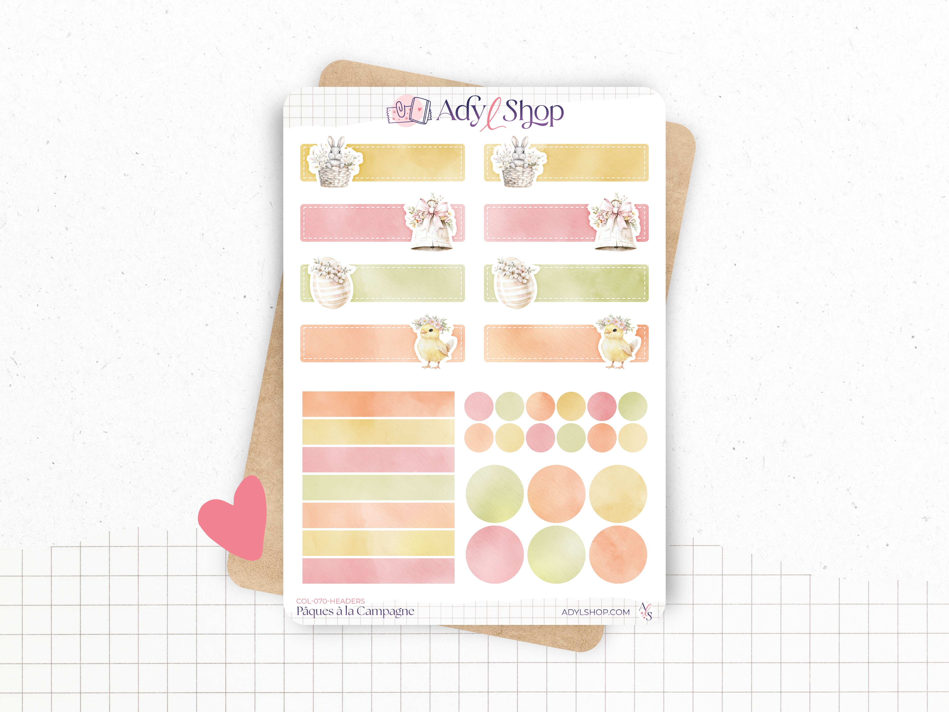 Sticker sheets - "Easter in the Countryside" - Spring spirit and pastel colors - Bullet Journal & Planner