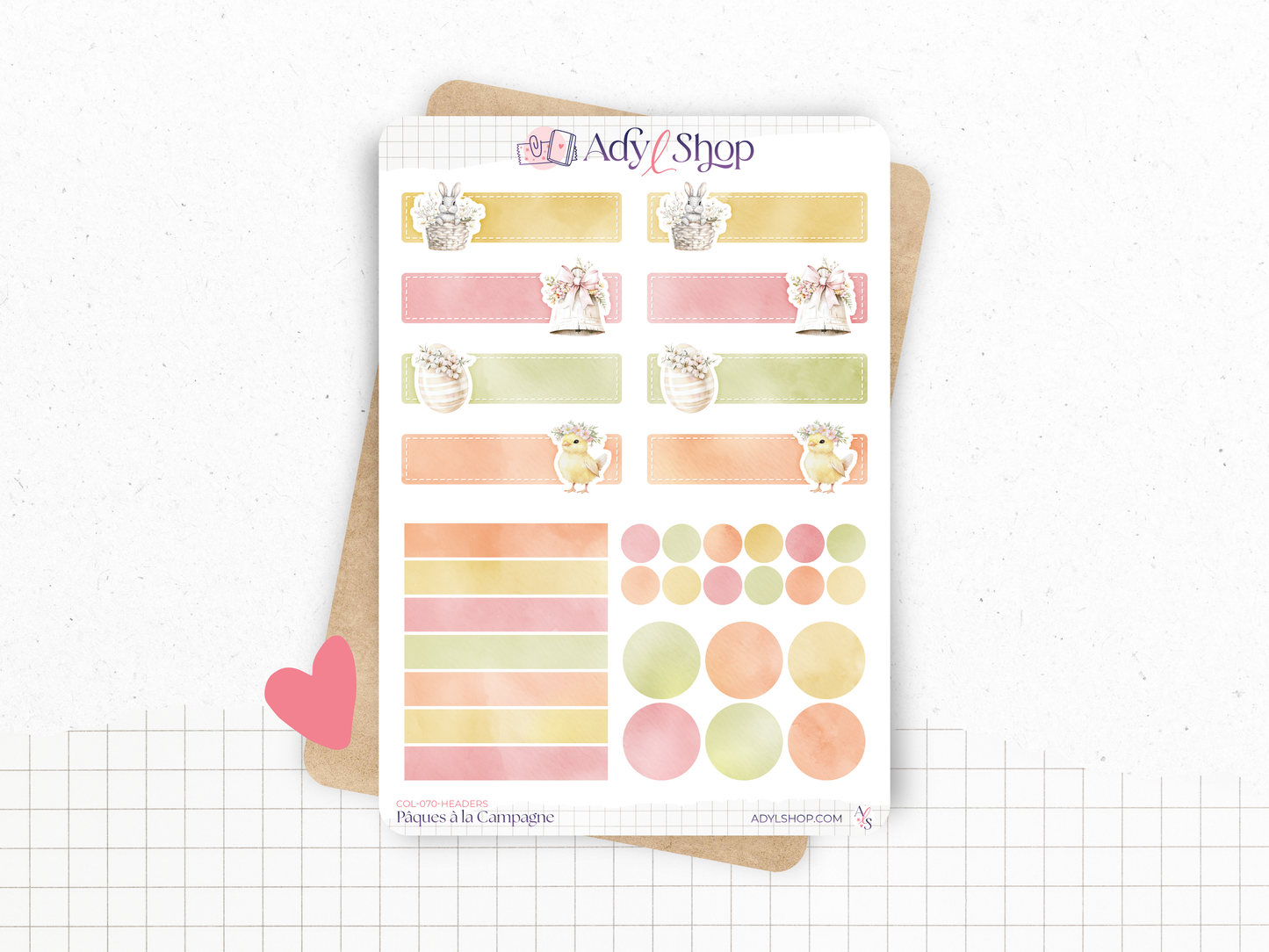 Sticker sheets - "Easter in the Countryside" - Spring spirit and pastel colors - Bullet Journal & Planner