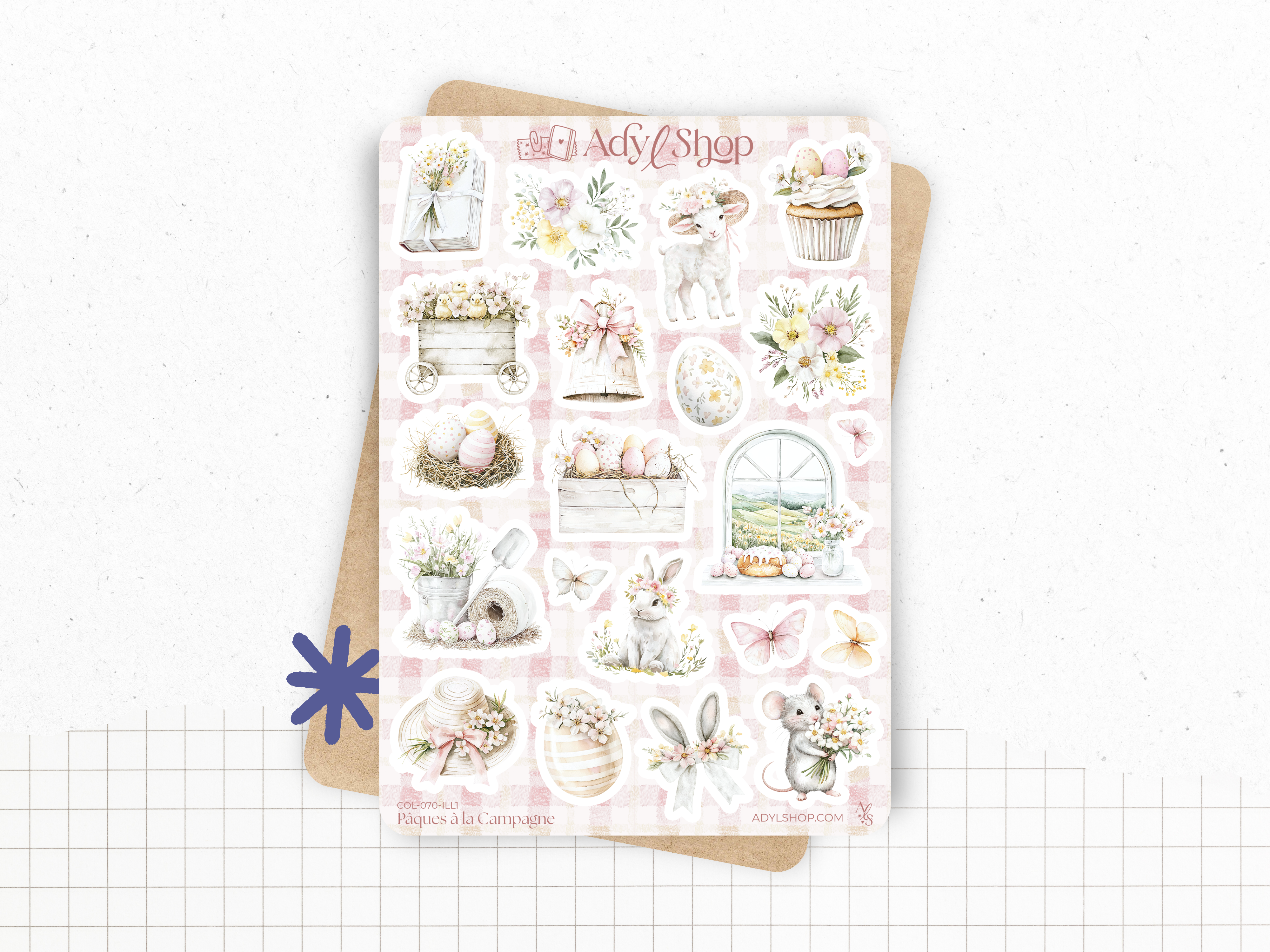 Sticker sheets - "Easter in the Countryside" - Spring spirit and pastel colors - Bullet Journal & Planner