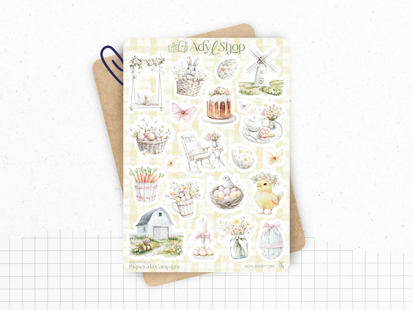 Sticker sheets - "Easter in the Countryside" - Spring spirit and pastel colors - Bullet Journal & Planner