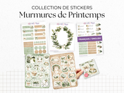 Planches de stickers "Murmures de Printemps" - Autocollants sur le thème du printemps, couleurs douces - Bullet Journal, journaling
