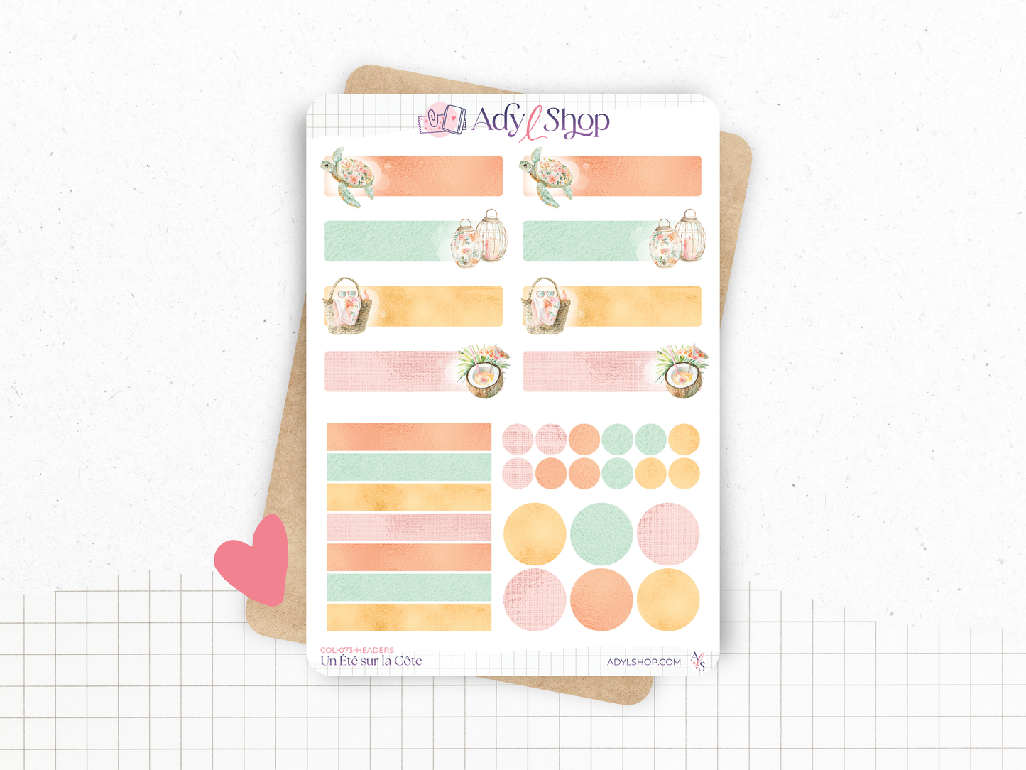 Sticker pack - "Dreamy Coast" - Summer stickers for your Bullet Journal & Planner