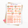 Planches de stickers "Oh My Peach !" - Autocollants sur le thème de l'été, des pêches, des fruits - Bullet Journal, journaling