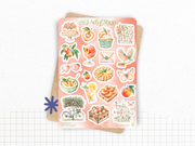 Sticker sheets - "Oh My Peach !" - Summer stickers for your Bullet Journal & Planner