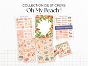 Sticker sheets - "Oh My Peach !" - Summer stickers for your Bullet Journal & Planner