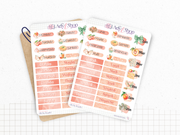 Sticker sheets - "Oh My Peach !" - Summer stickers for your Bullet Journal & Planner