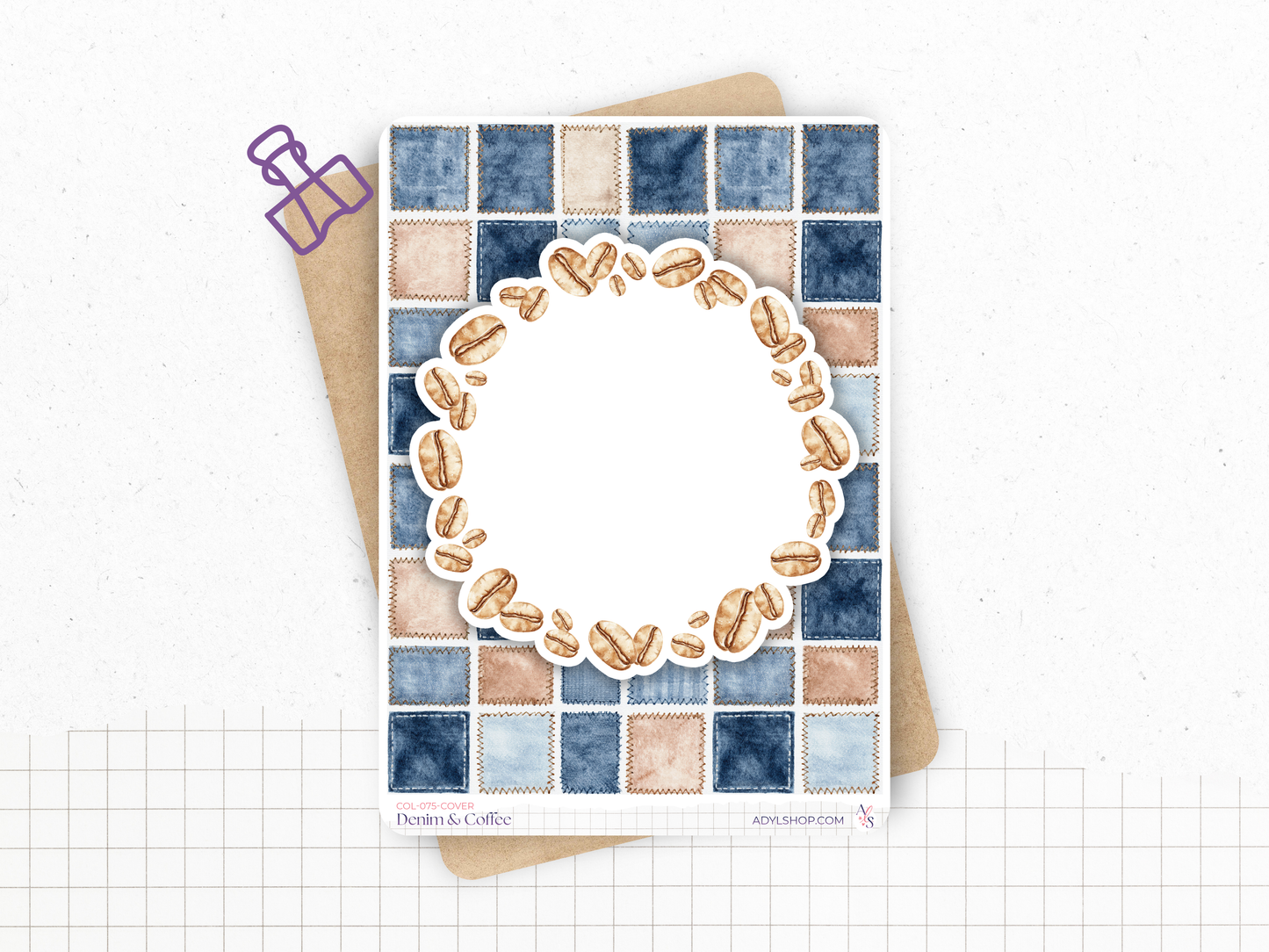 Sticker sheets - "Denim & Coffee" - Stickers for your Bullet Journal & Planner