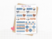 Sticker sheets - "Denim & Coffee" - Stickers for your Bullet Journal & Planner
