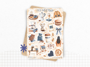Sticker sheets - "Denim & Coffee" - Stickers for your Bullet Journal & Planner