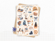 Sticker sheets - "Denim & Coffee" - Stickers for your Bullet Journal & Planner