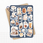 Planches de stickers "Denim & Coffee" - Autocollants sur le thème du café, du jean et du denim - Bullet Journal, journaling