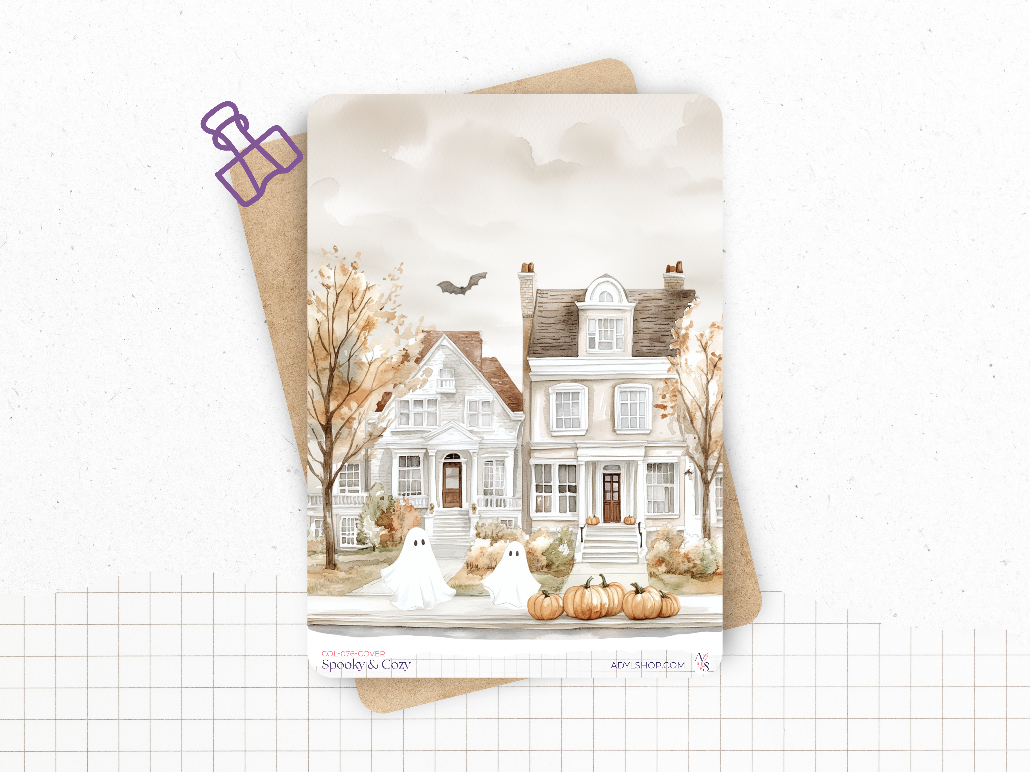 Planches de stickers "Spooky & Cozy" - Autocollants sur le thème d'Halloween - Bullet Journal, journaling