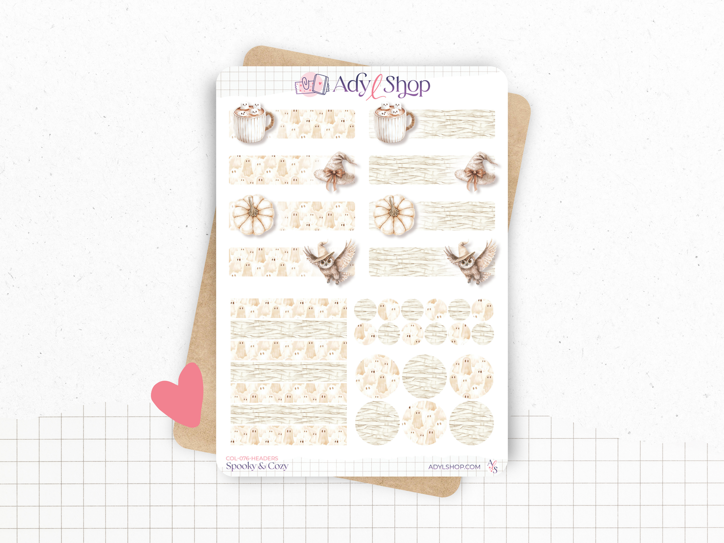Pack de stickers "Spooky & Cozy" - Autocollants sur le thème d'Halloween - Bullet Journal, journaling