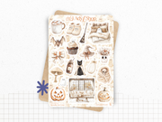 Pack de stickers "Spooky & Cozy" - Autocollants sur le thème d'Halloween - Bullet Journal, journaling