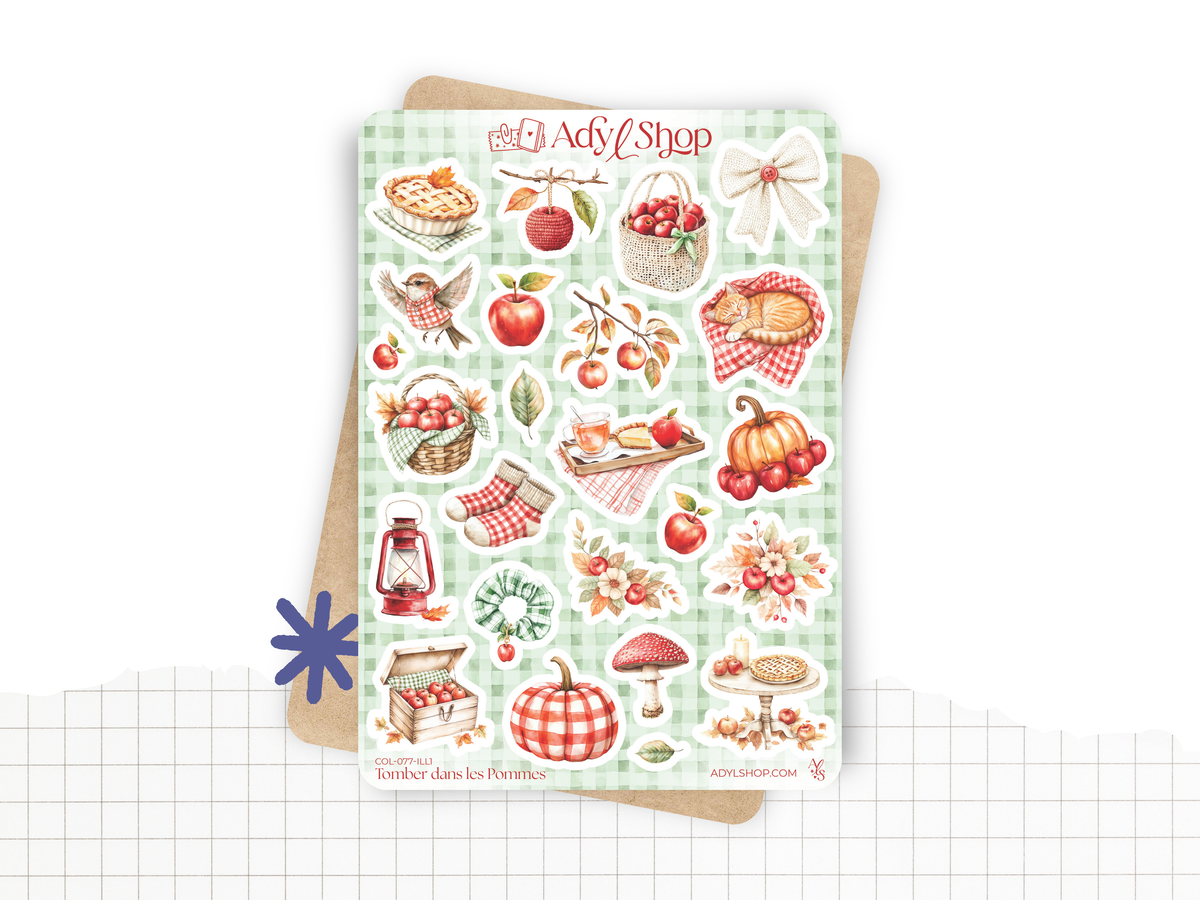 Sticker sheets - "Fallen Apples" - Fall stickers for your Bullet Journal & Planner