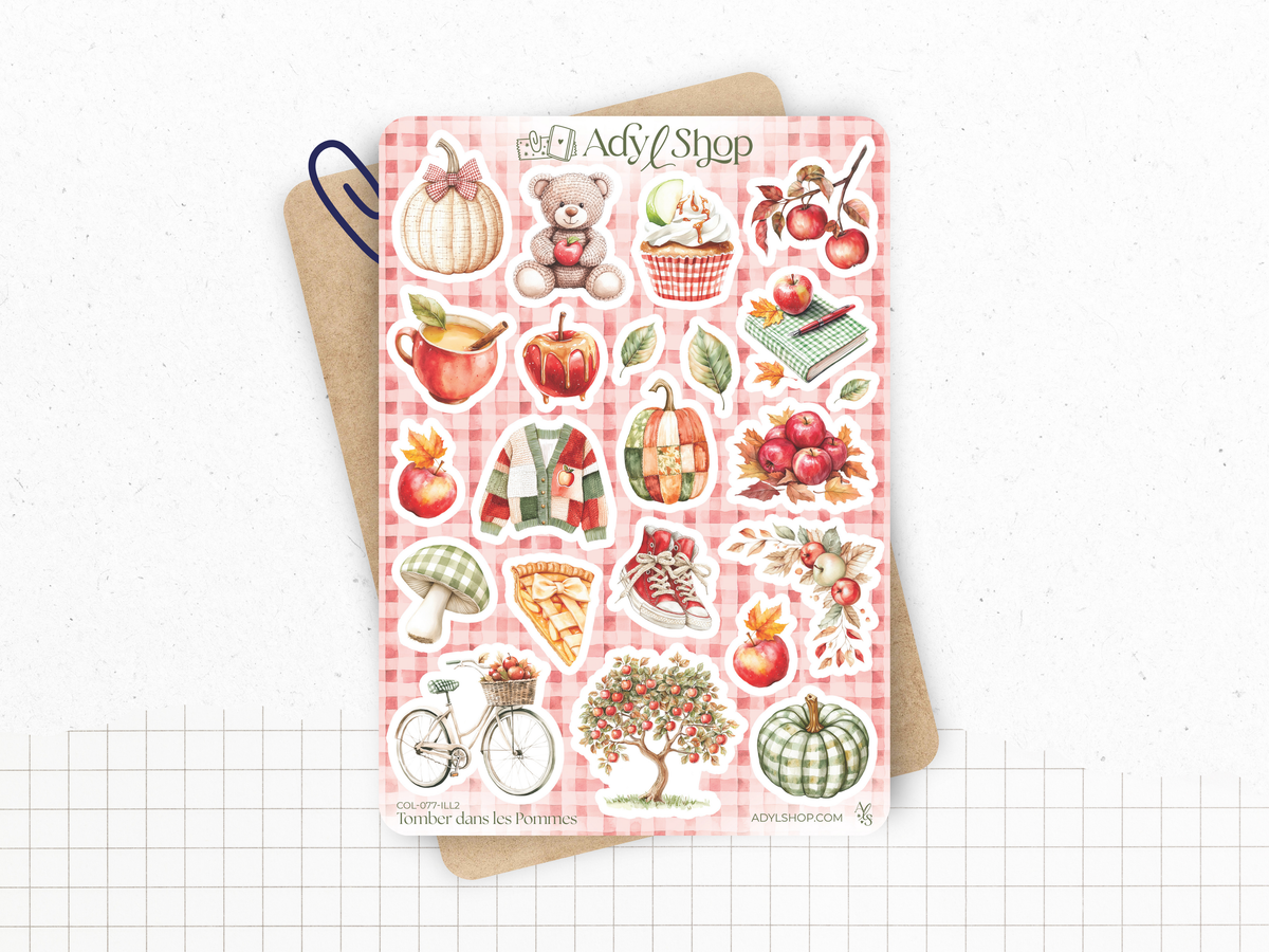 Sticker sheets - "Fallen Apples" - Fall stickers for your Bullet Journal & Planner