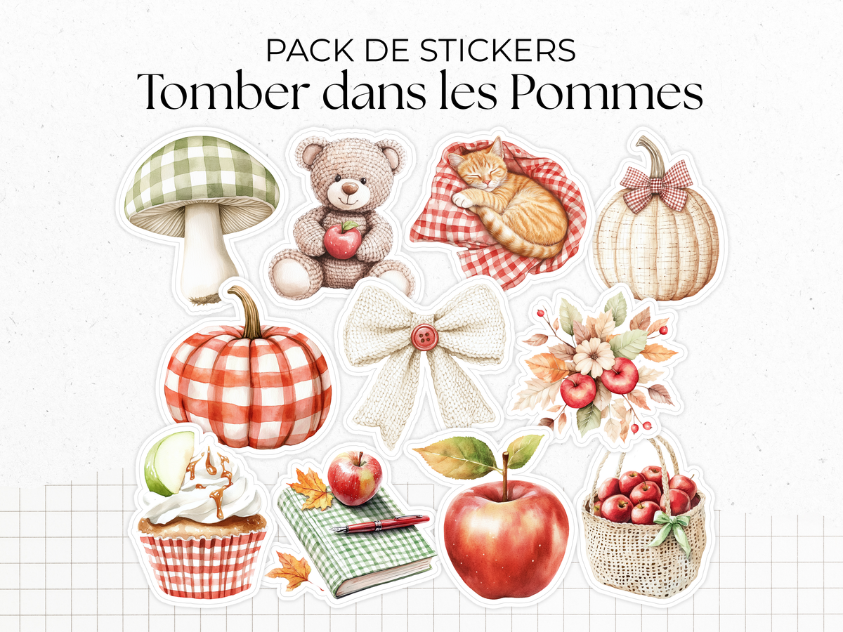 Sticker sheets - "Fallen Apples" - Fall stickers for your Bullet Journal & Planner