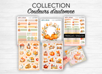 Sticker sheets - "Colors of Fall" - Watercolor illustrations - Days of the week - Bullet Journal / Planner sticker sheet