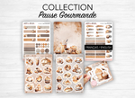 Complete collection of stickers - "Sweet Treats" - Watercolor illustrations : coffee, chocolate, cozy break, latte - Bullet Journal / Planner sticker sheet