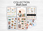Sticker sheets - "Book Lover" - Watercolor illustrations : stack of books, reading, library - Days of the week - Bullet Journal / Planner
