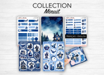 Full collection - "Midnight" - Watercolor illustrations : magic, witchcraft, Halloween - Bullet Journal / Planner sticker sheet