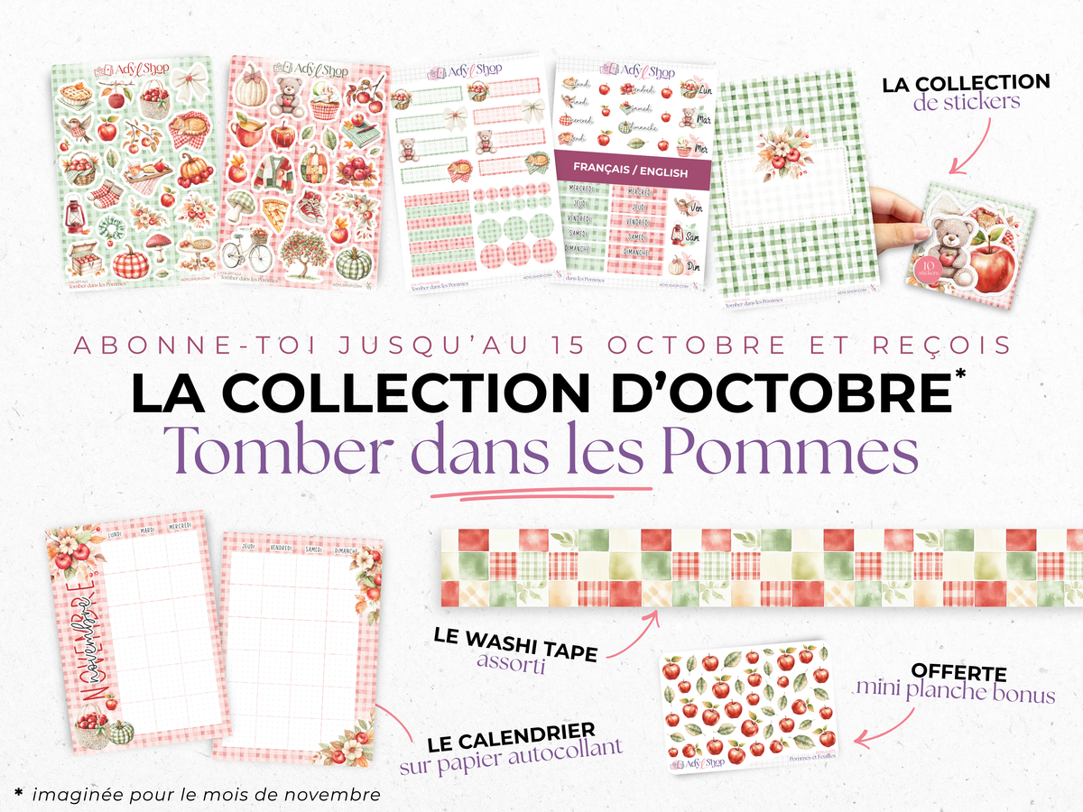 Monthly Subscription — Every month, receive the new collection automatically in your mailbox